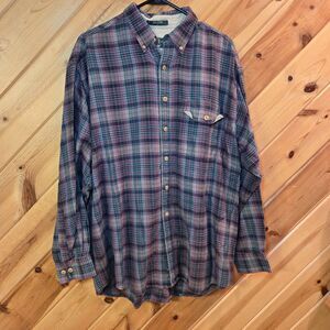Vintage‎ Orvis Mens Flannel Button Down Shirt Outdoors Casual Large Red/Green